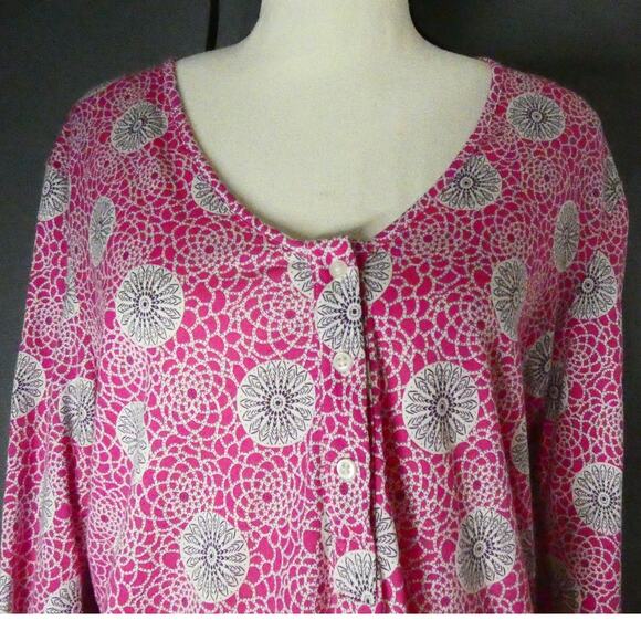 Cosabella Women's Large Floral Henley  Blouse Long Sleeves Colorful - Picture 3 of 6